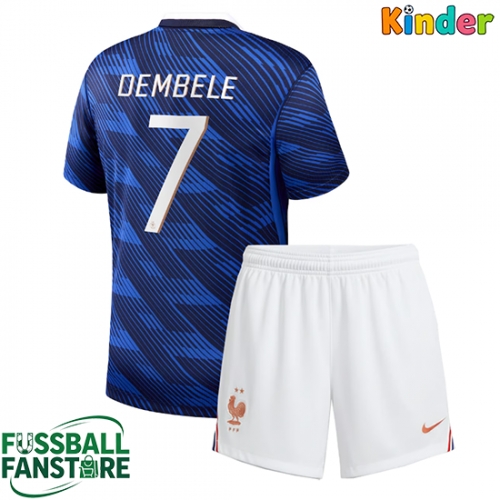 Frankreich Ousmane Dembele #7 Replik Heimtrikot Kinder WM 2026 Kurzarm (+ Kurze Hosen)